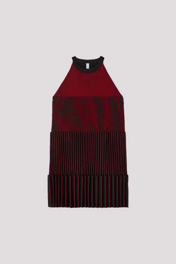 ACCORDION SLEEVELESS MINI DRESS