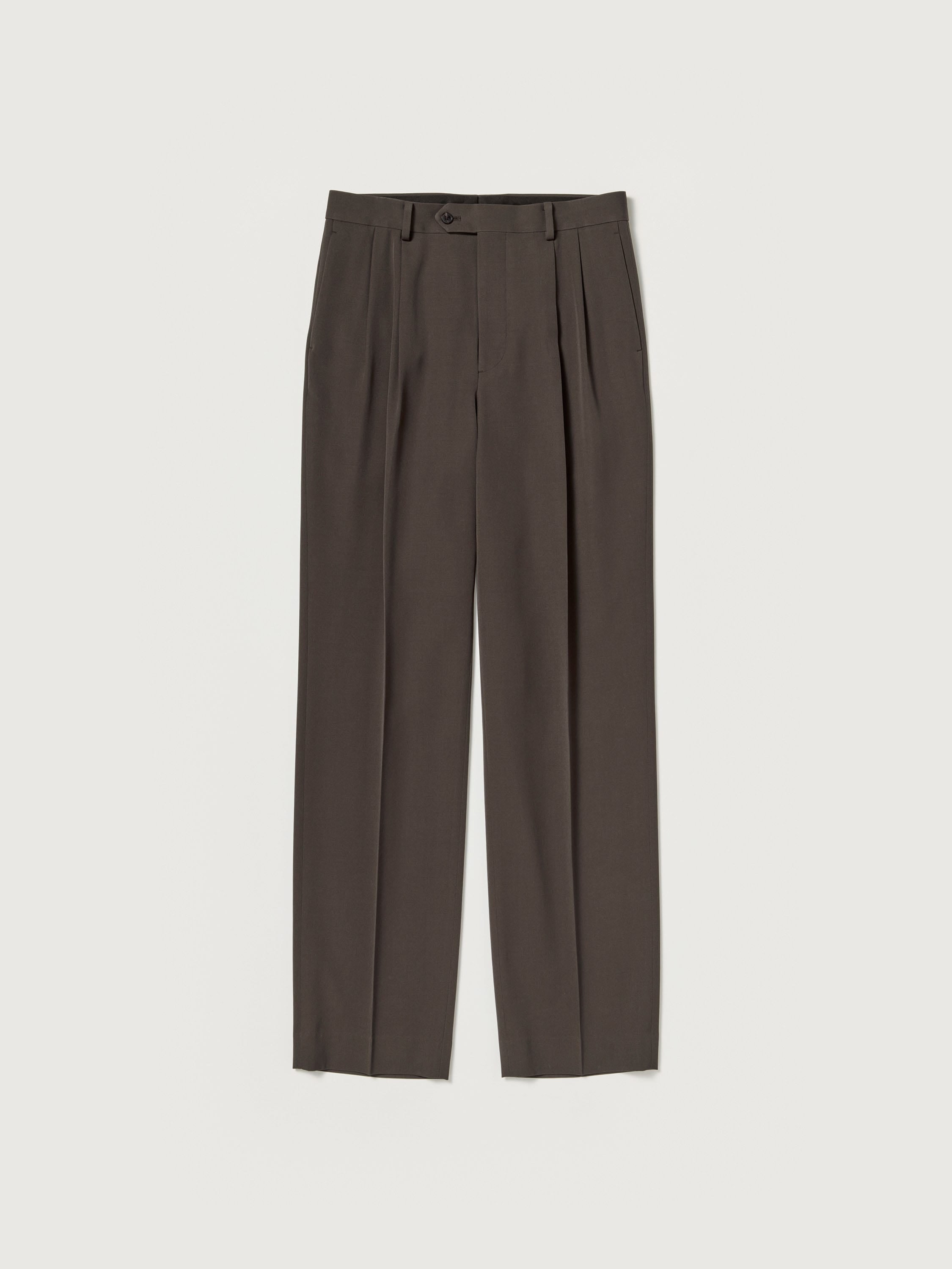 LIGHT WOOL MAX GABARDINE TWO-TUCK SLACKS