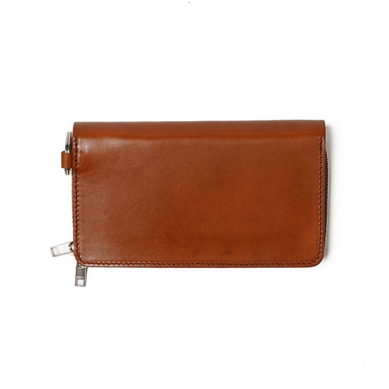 OILED ANTIQUE LEATHER LONG WALLET/ CAMEL
