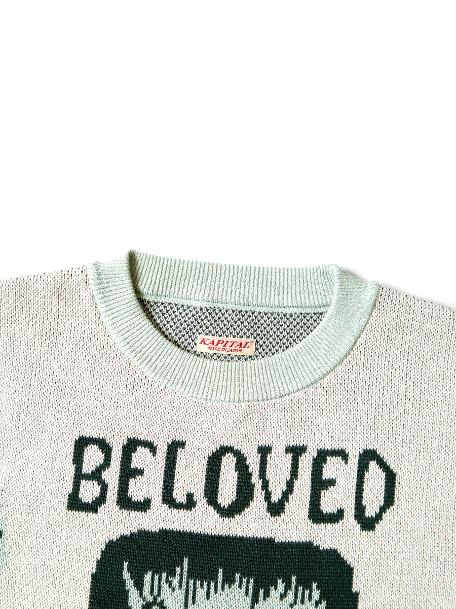 8G Jacquard Knit Short Sleeve Vintage Cropped...