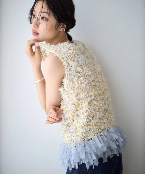 2WAY Fringe Hem Knit Vest