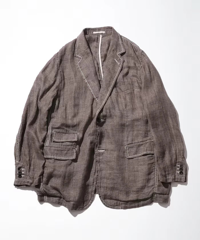 French Linen Tweed Tailored Jacket