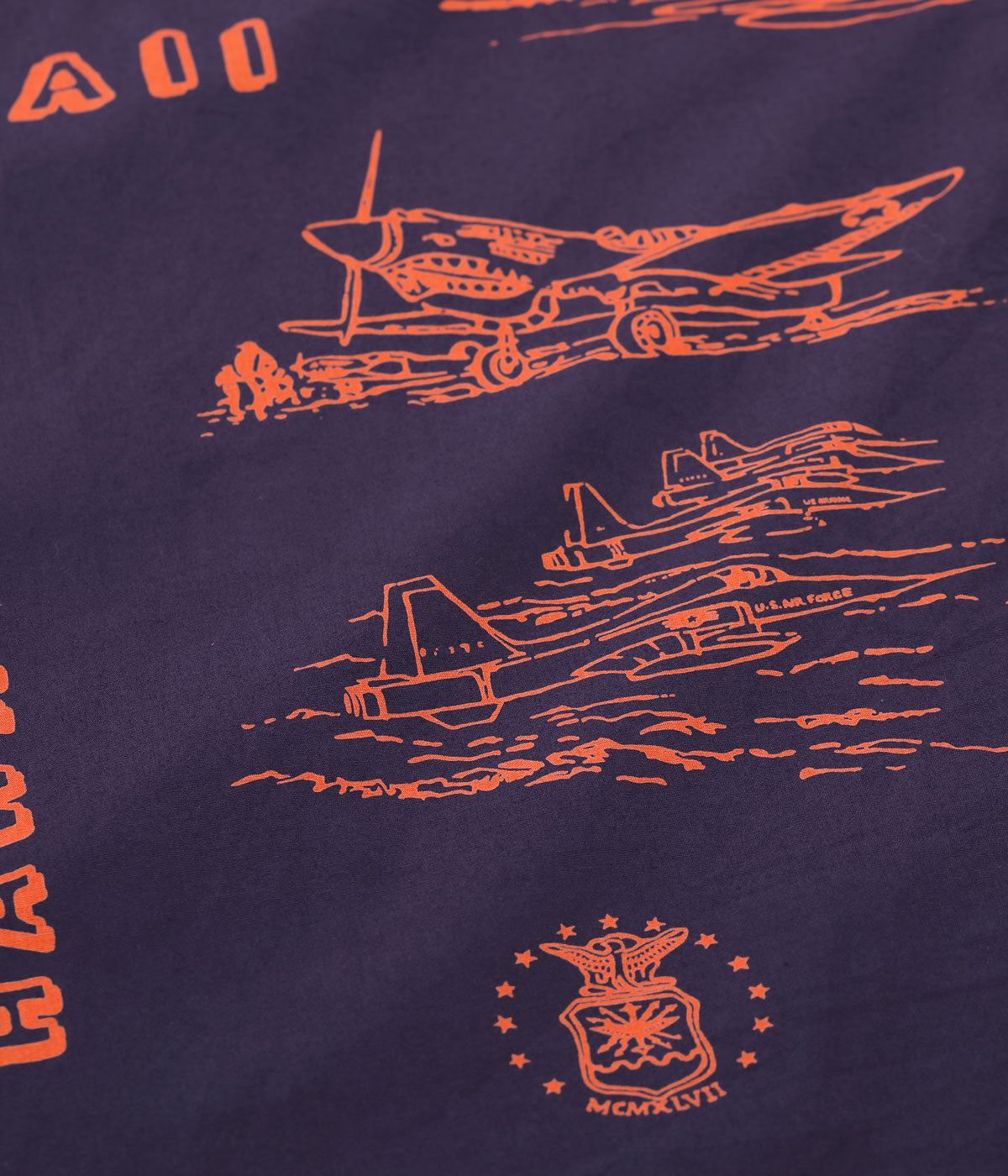 Cotton Broad Hawaiian Shirt "Island Aviation"