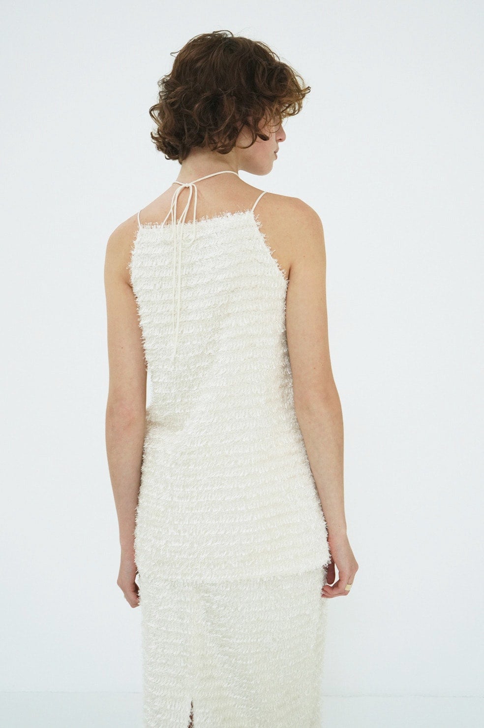 W FACE FEATHER CAMI TOPS