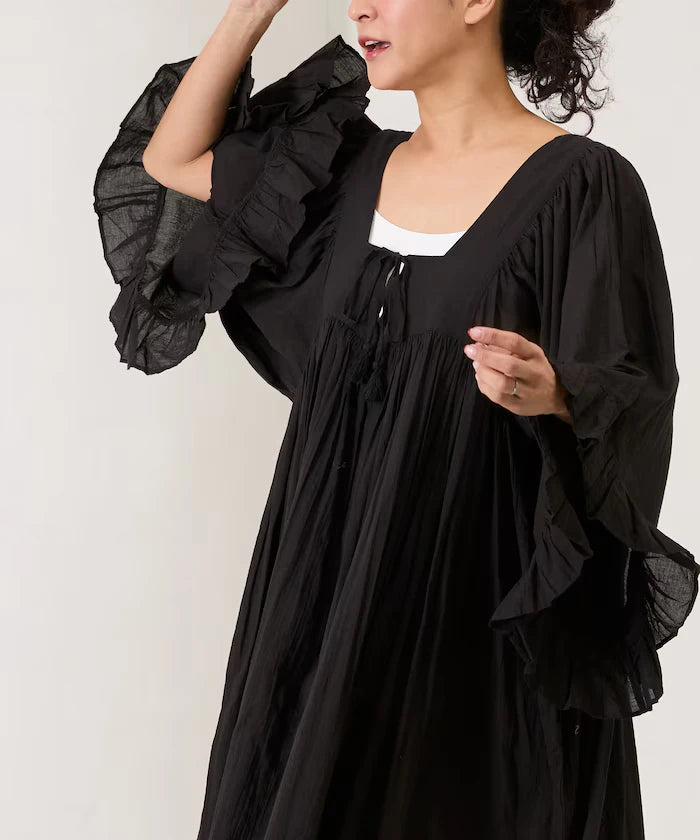 India Square Neck Frilled Dress