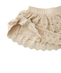 SKULL LACE Scalloped Embroidery Skirt