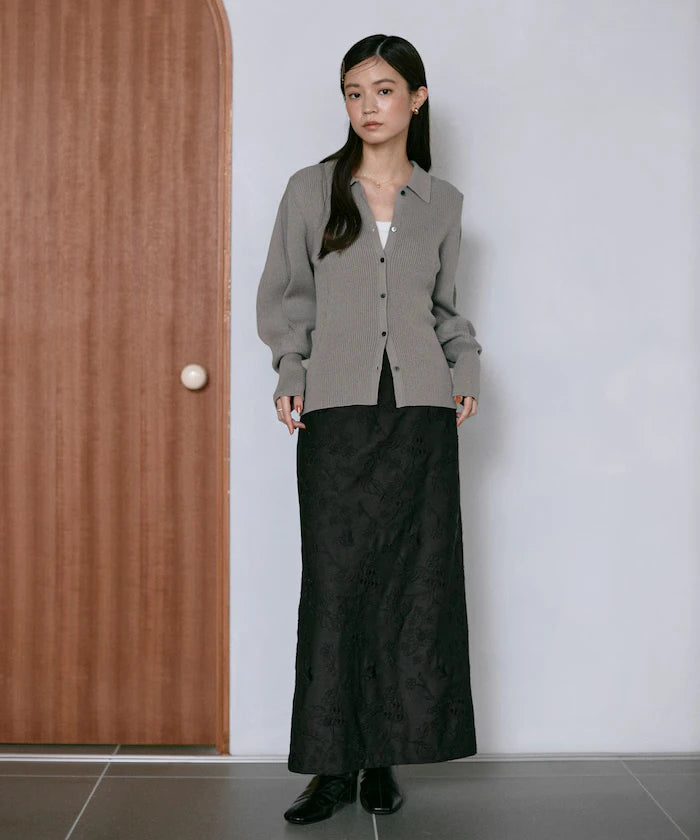 Flower Embroidery I-Line Easy Skirt