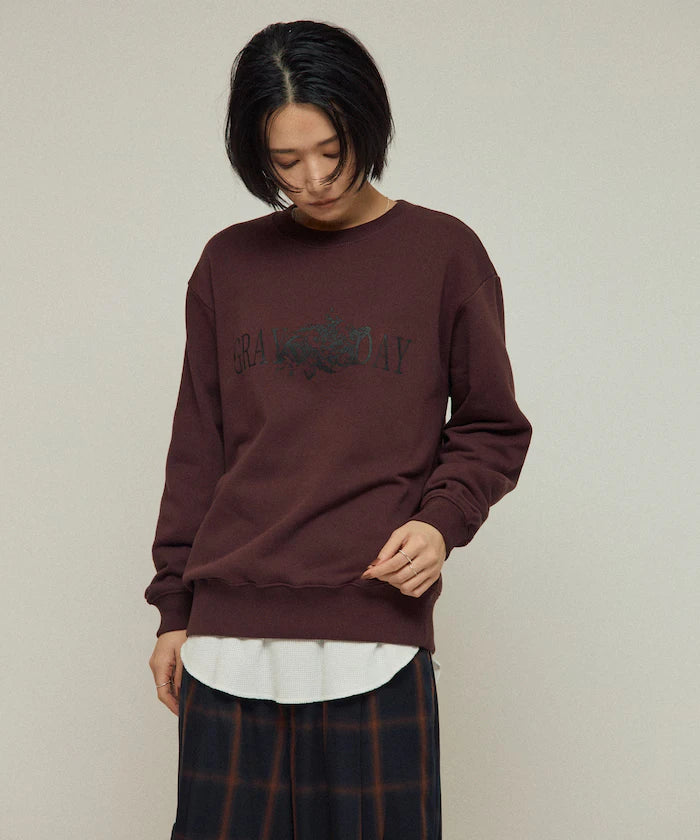 Organic Cotton Animal Logo Print Sweat / CAT / Relaxed Fit / French Terry Sweat