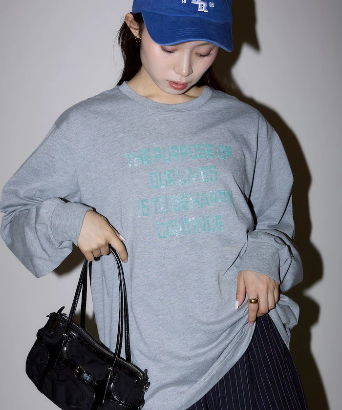 Box Logo Bead Embroidery Big Silhouette Long Sleeve T-Shirt Limited Edition