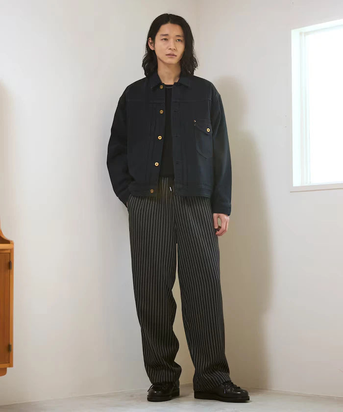 Spindle Stripe Easy Wide Pants / Compatible with Setup