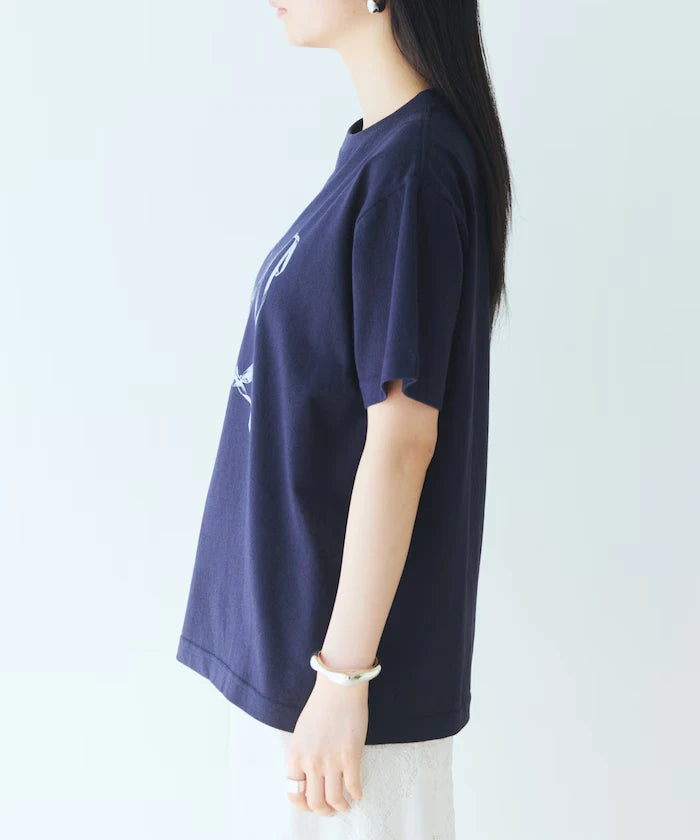 Comfortable Ribbon Print Crew Neck T-shirt