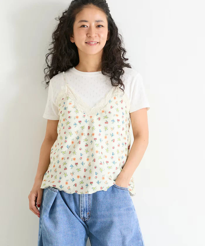 2WAY Floral Satin Camisole