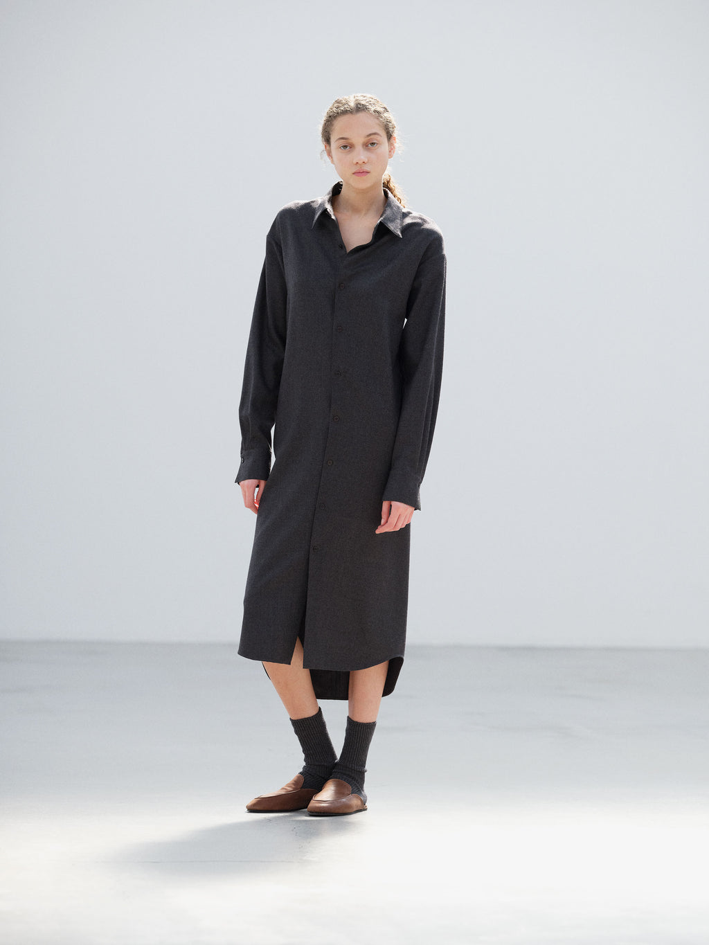 SUPER LIGHT WOOL SHIRT DRESS