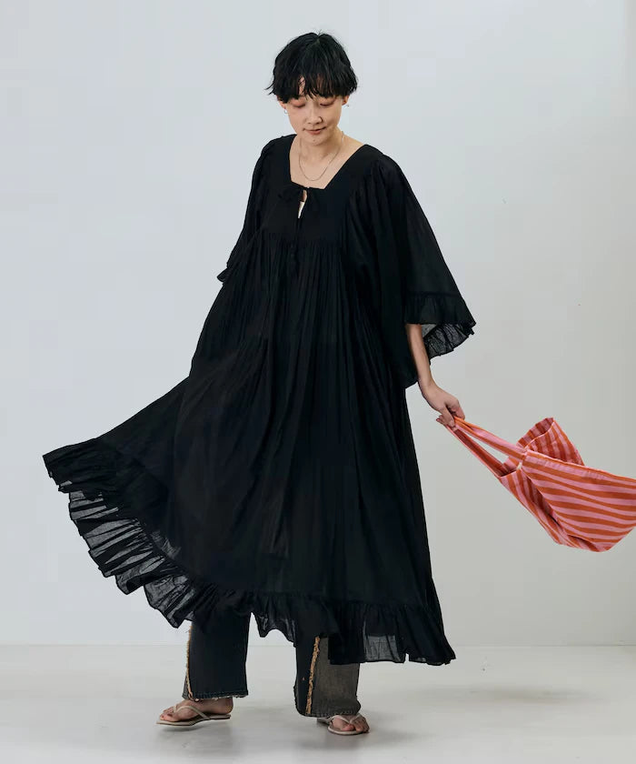 India Square Neck Frilled Dress
