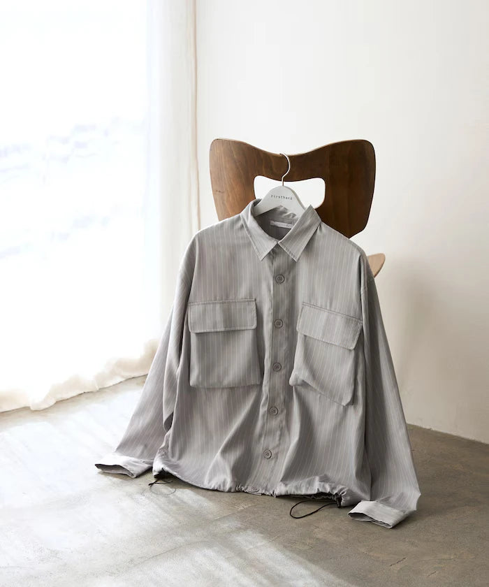 Stripe Shirt Blouson / Setup Compatible / Layer / Relaxed Fit