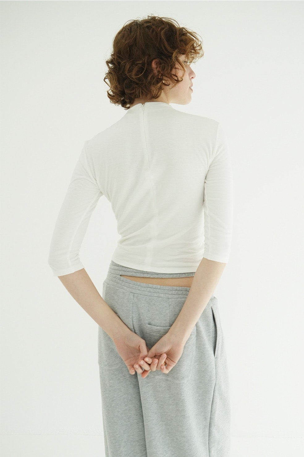 MOCK NECK MID SLEEVE TOPS