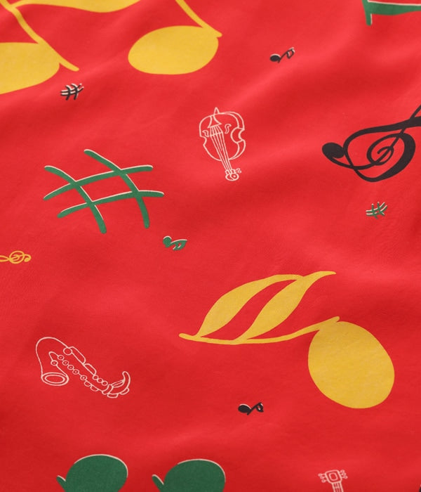 HIGH DENSITY RAYON OPEN SHIRT “ROCKIN' NOTES”