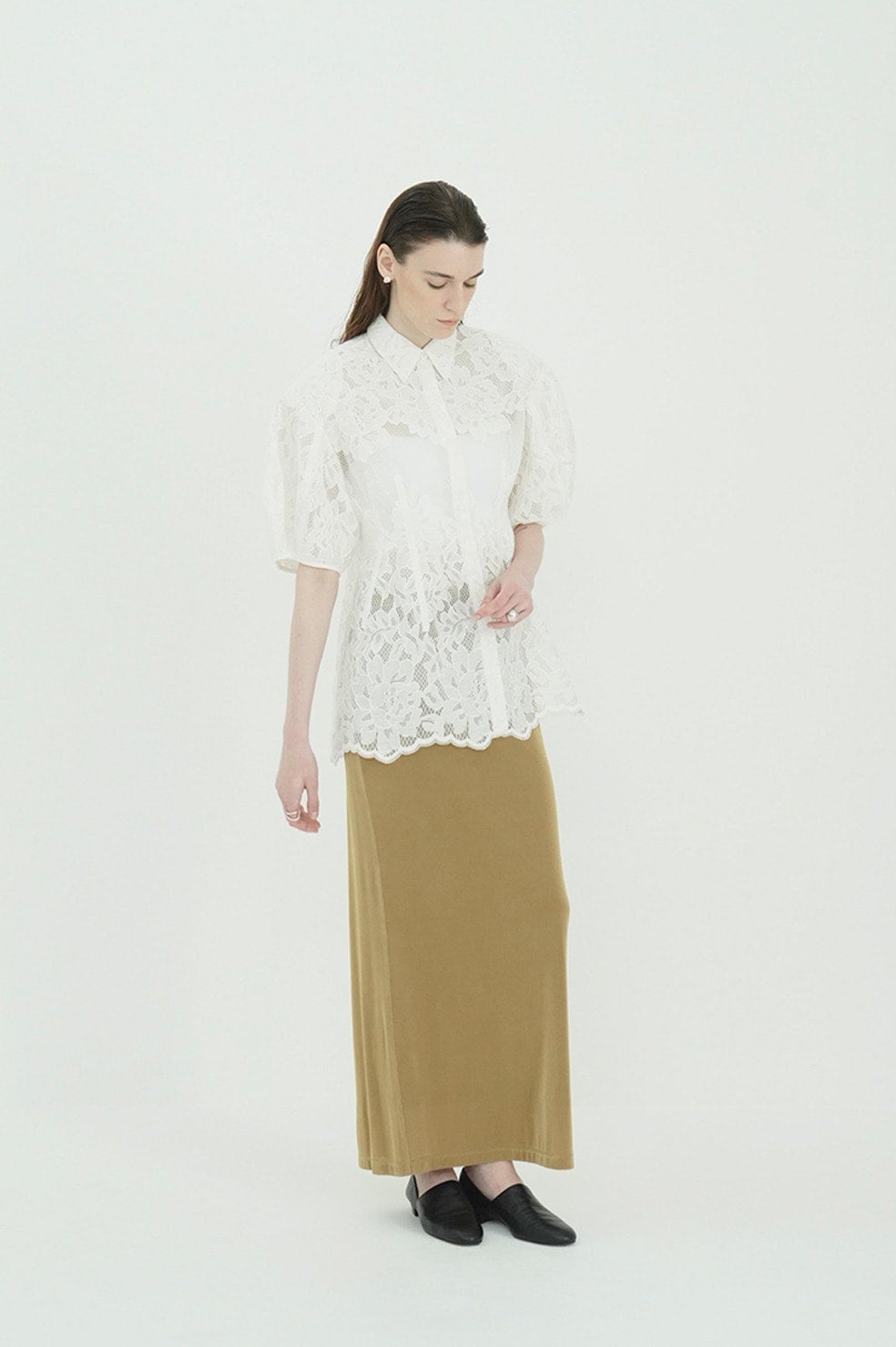 FLOWER LACE WAIST SHAPE TOPS