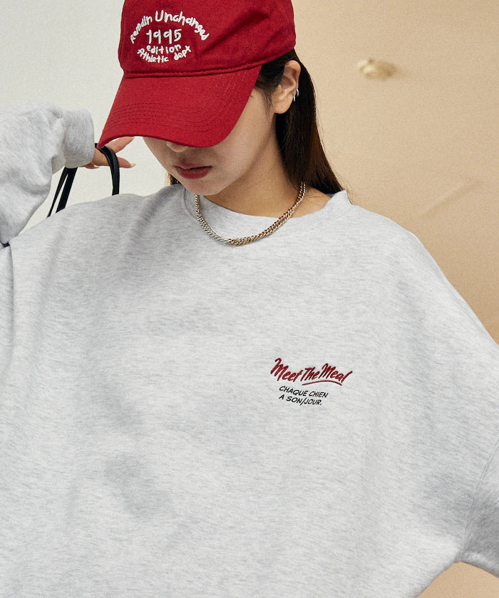 Sagara Embroidery French Bulldog Fleece-Lined Sweatshirt Limited Edition