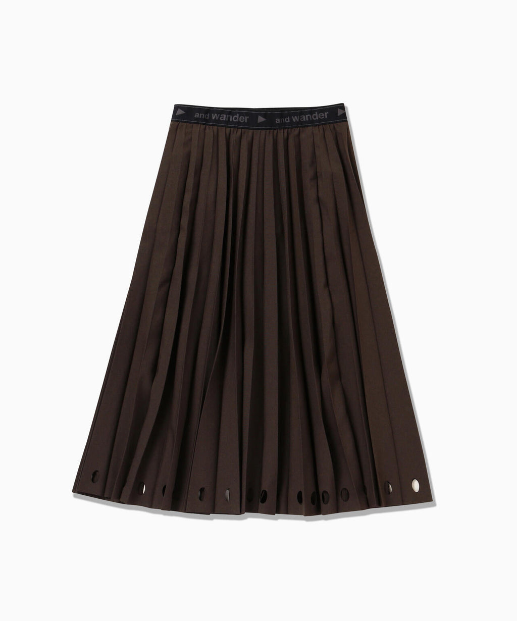 PE melange twill pleats skirt (W)