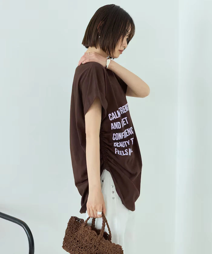 Organic Cotton Shirring Logo T-Shirt