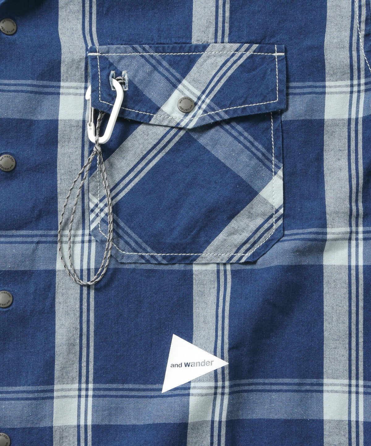 indigo check LS shirt (M)