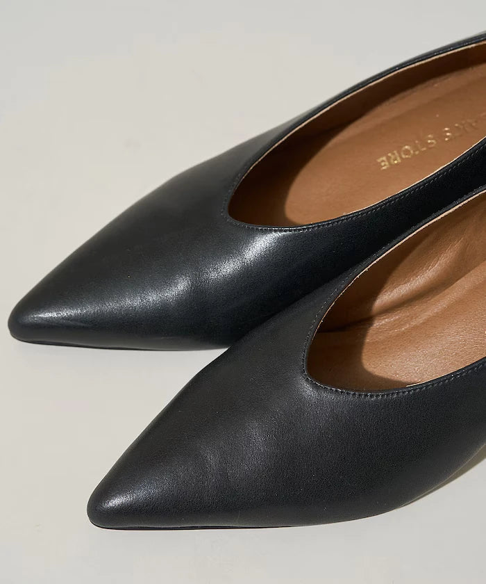Leather Wedge Sole Pumps
