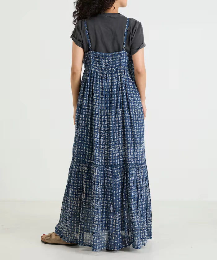 India Woodblock Flower Print Cami Dress
