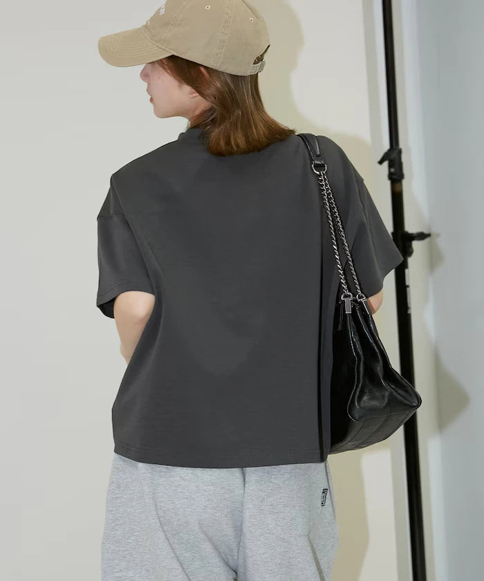 <contact cool> Cool Ponte Henry Neck T-Shirt Limited Release