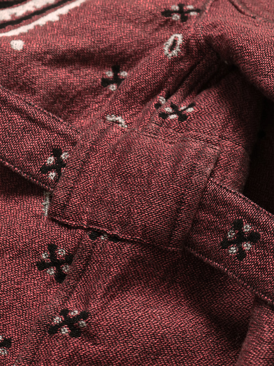 Rug Paisley Pattern Linen Wool Dragging Coat