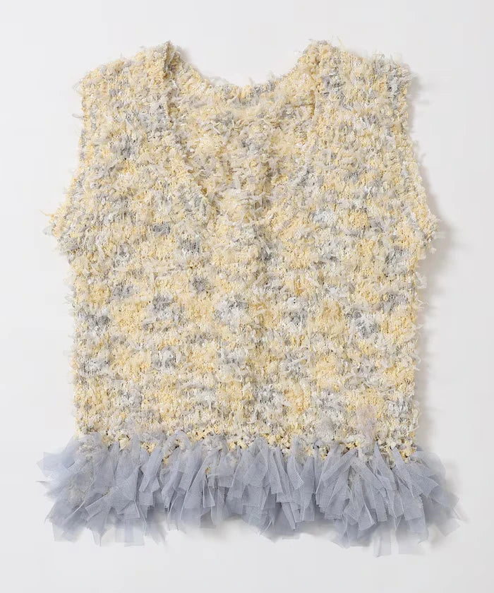 2WAY Fringe Hem Knit Vest