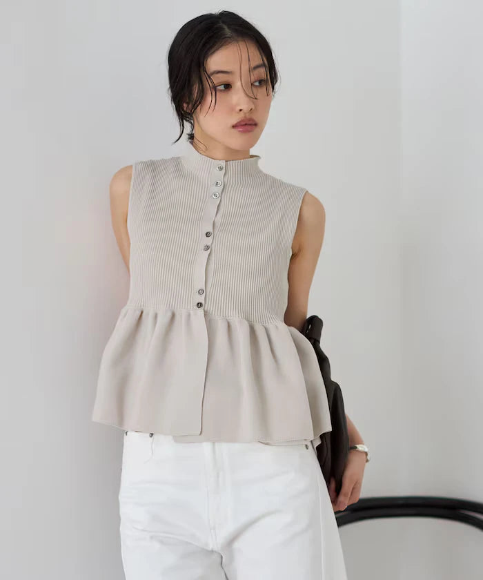 Japan Made Whole Garment Peplum Vest