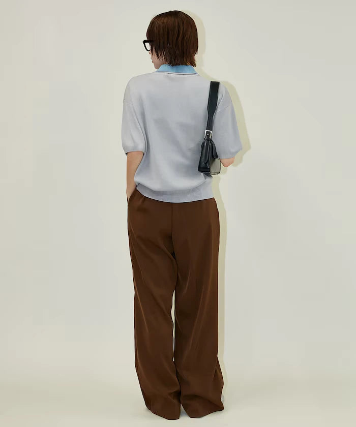 Color Scheme 2-Panel Collar Short Sleeve Knit Polo Shirt Limited Edition
