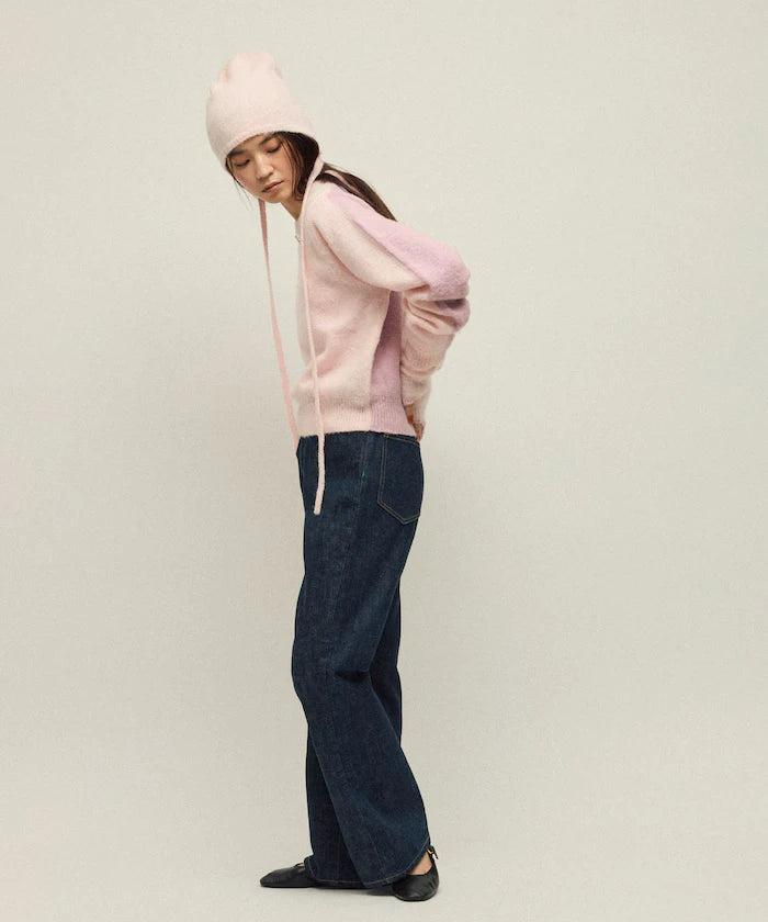 Alpaca Blend Bicolor Knit Pullover