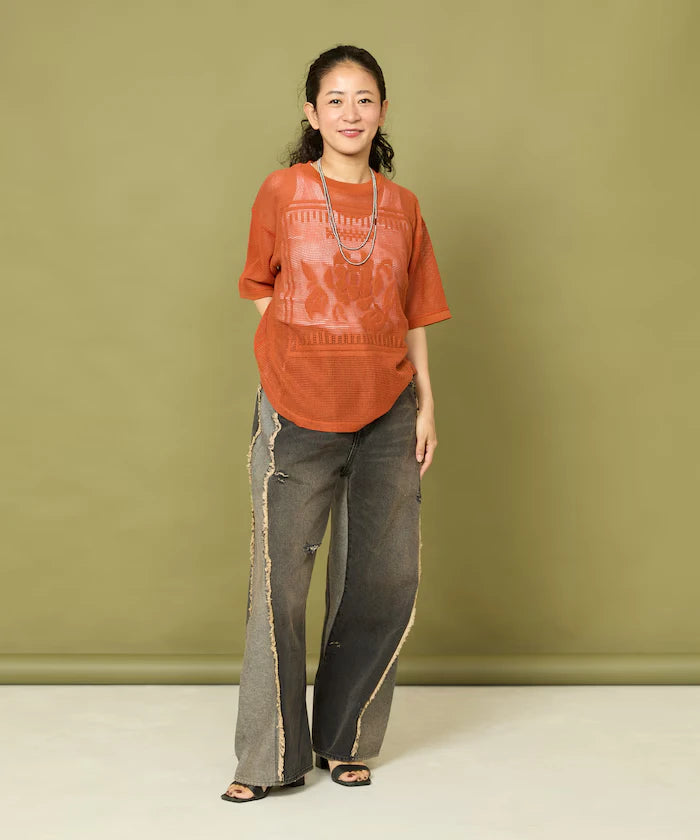 Disk Type Metal Beads Long Necklace 140cm