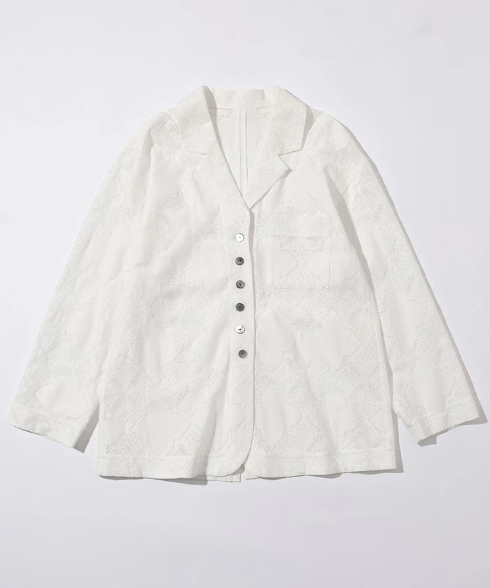 [February 12 12:00 Release] Panel Lace Shirt Jacket / Compatible with Setup