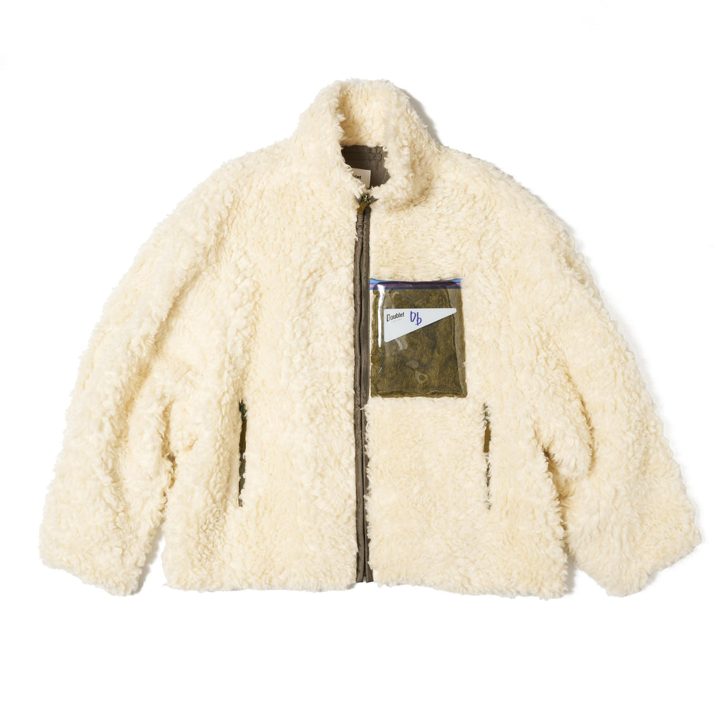 HEMP FAUX FUR ZIP-UP JACKET