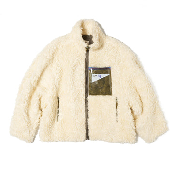 HEMP FAUX FUR ZIP-UP JACKET