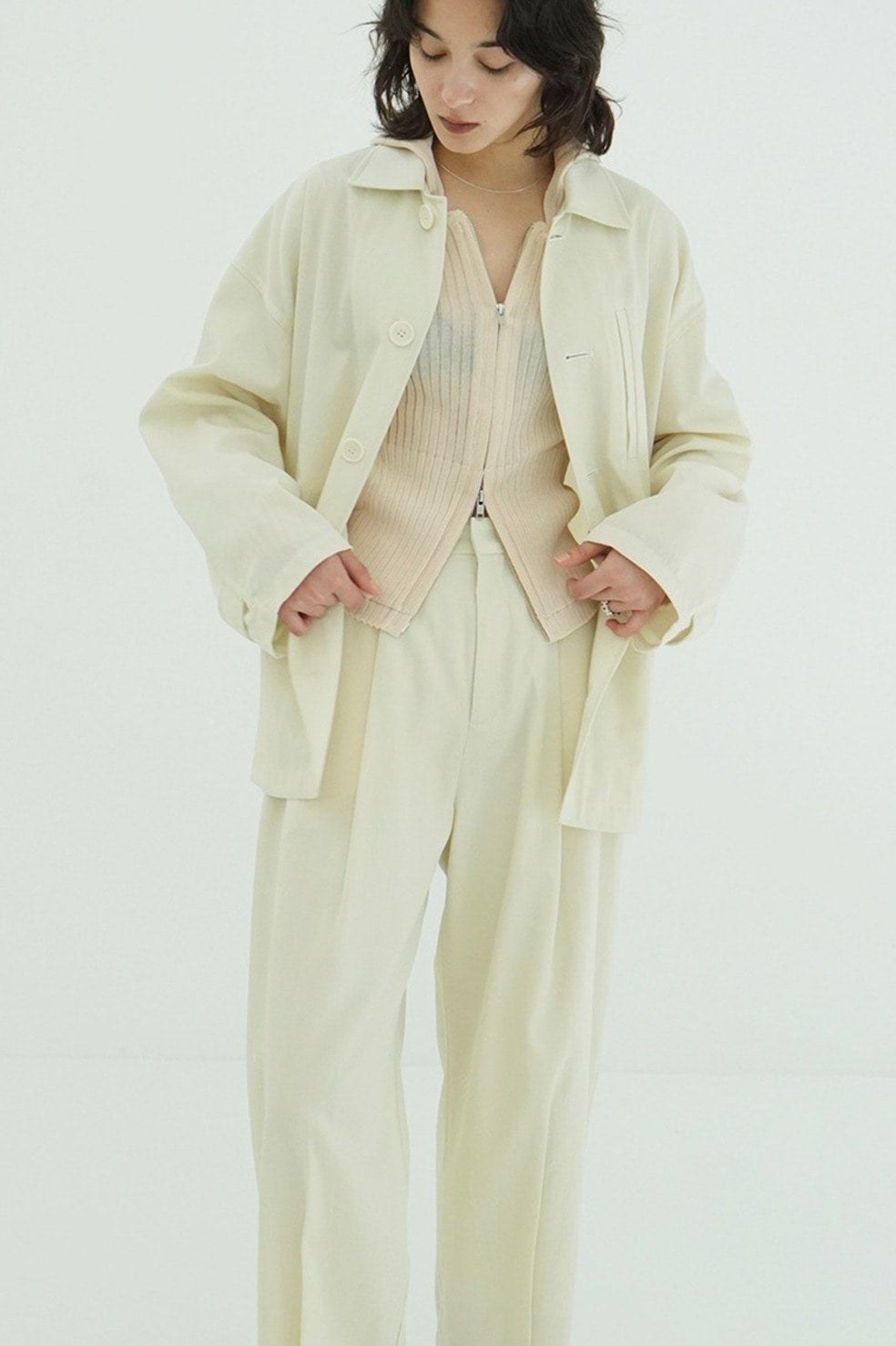 WOOL NYLON SINGLE JACKET