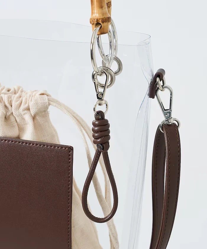 2way Bamboo Handle PVC Bag