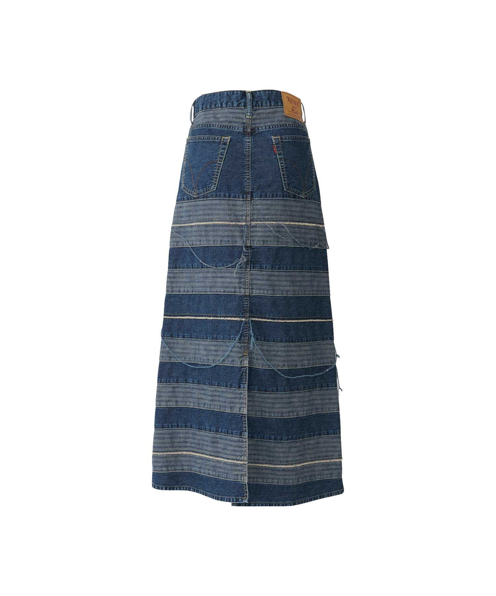 Scratch Long Denim Skirt