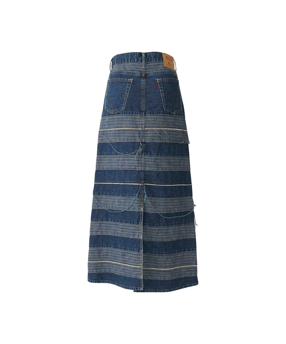 Scratch Long Denim Skirt
