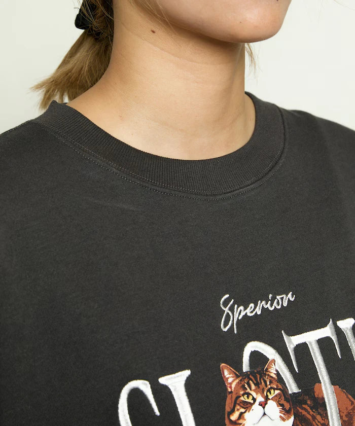 SLOTH Cat Fleece Lined Sweatshirt Limited Edition