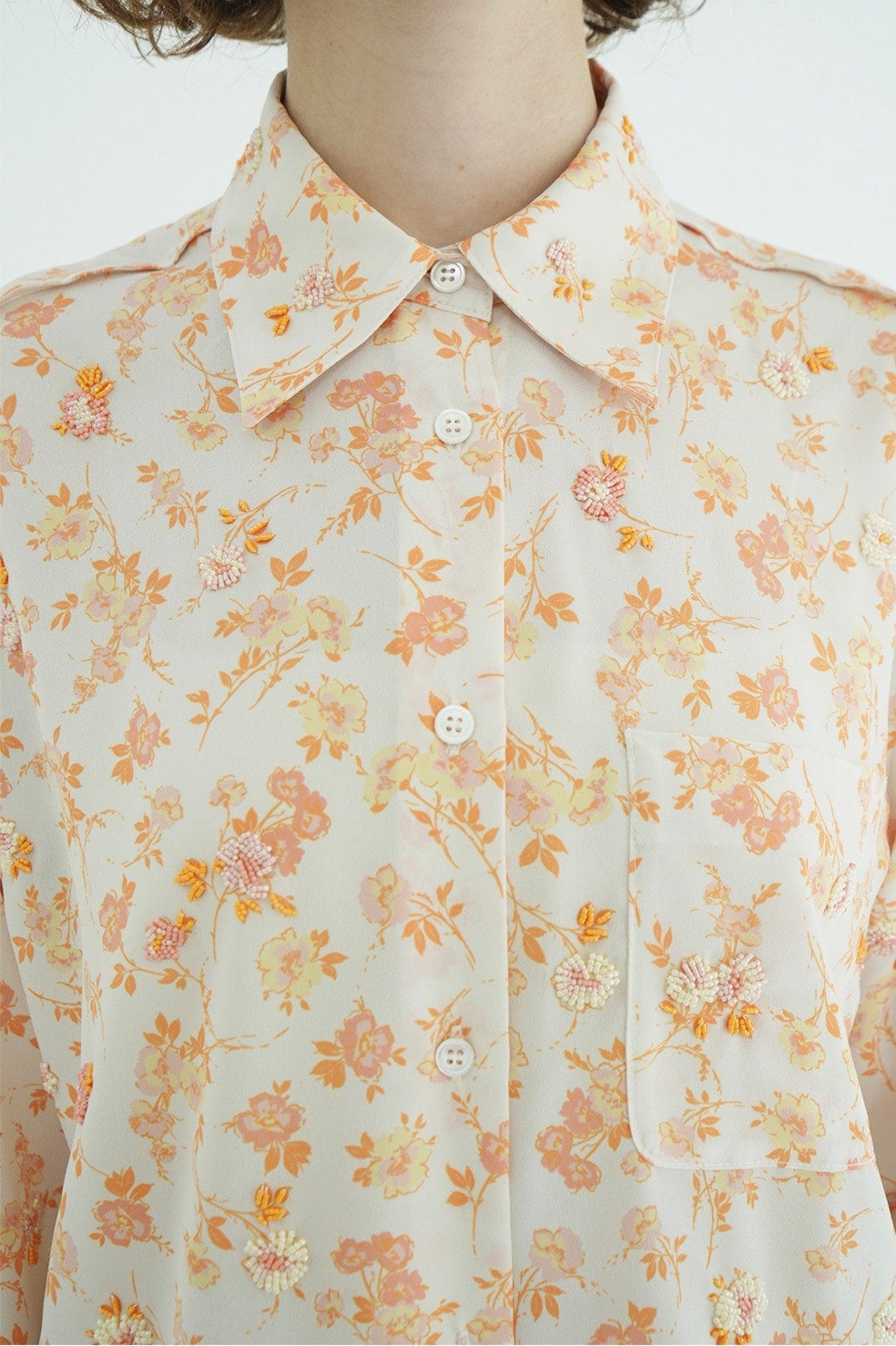 MABEL FLOWER HAND BEADS SHIRT