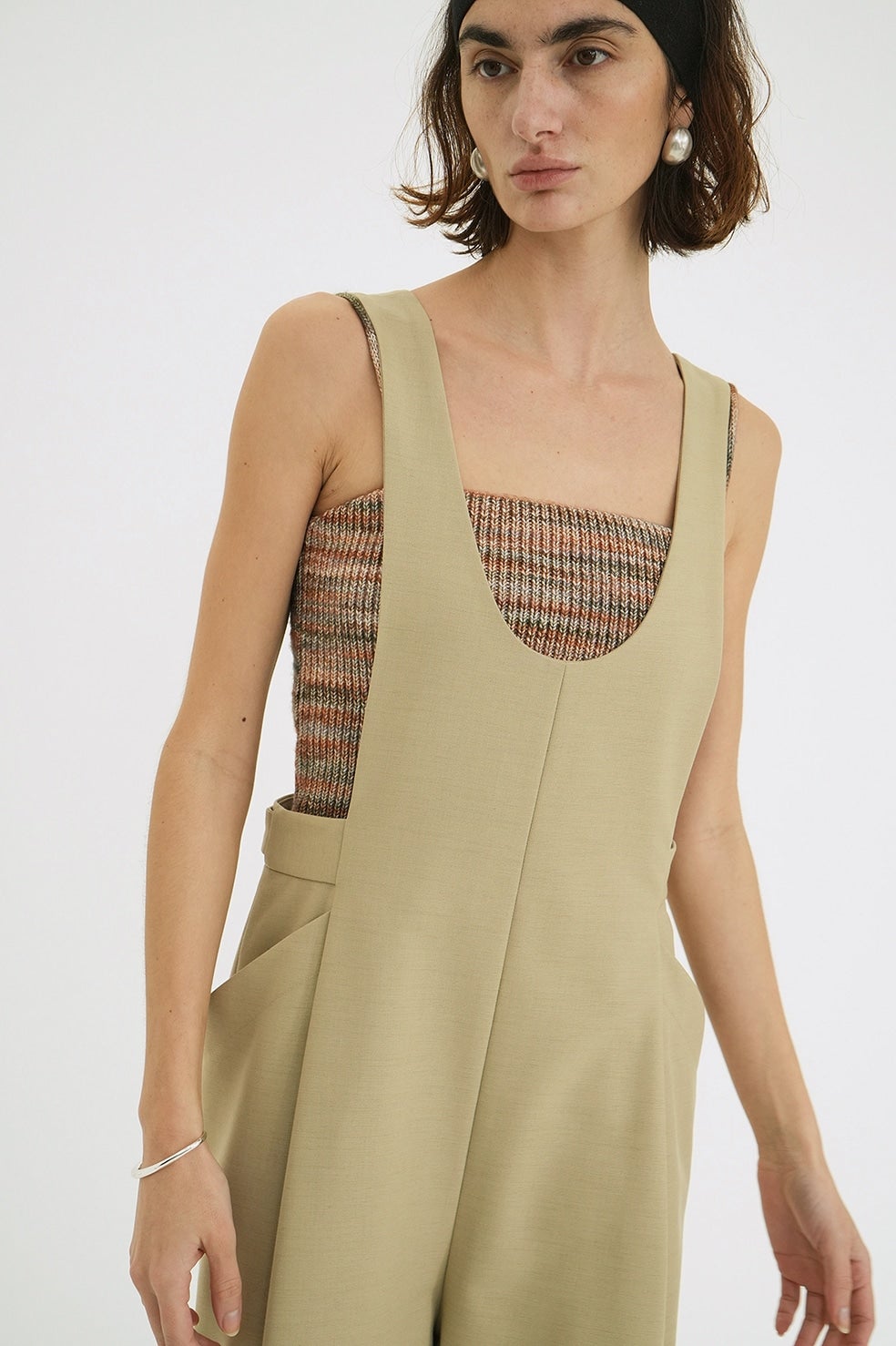MIX BORDER SIDE HOLE KNIT TOPS