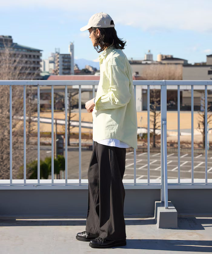 Nuance Color Oversized Regular Collar Long Sleeve Shirt