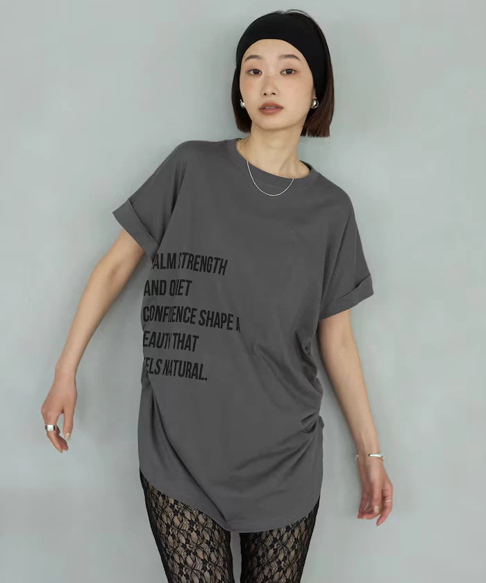 Organic Cotton Shirring Logo T-Shirt