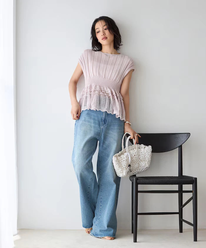 Japan Made Whole Garment Peplum Top