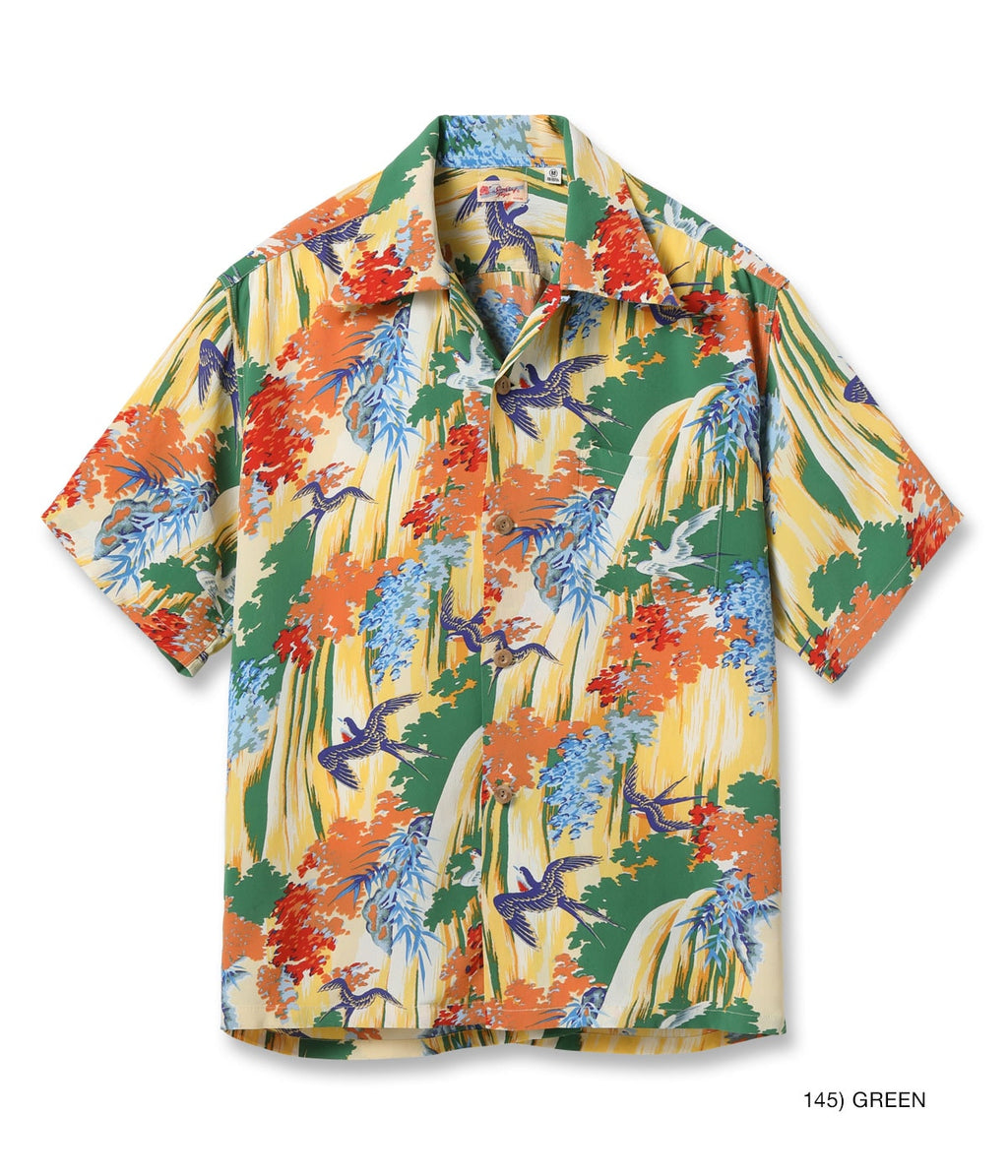 RAYON HAWAIIAN SHIRT “SWALLOW WILDLY FLUTTERING”