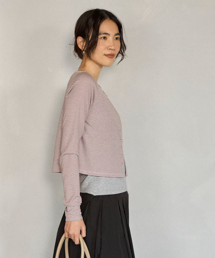 [February 12, 12:00 Release] Layered Set Top / Striped Cardigan & Camisole